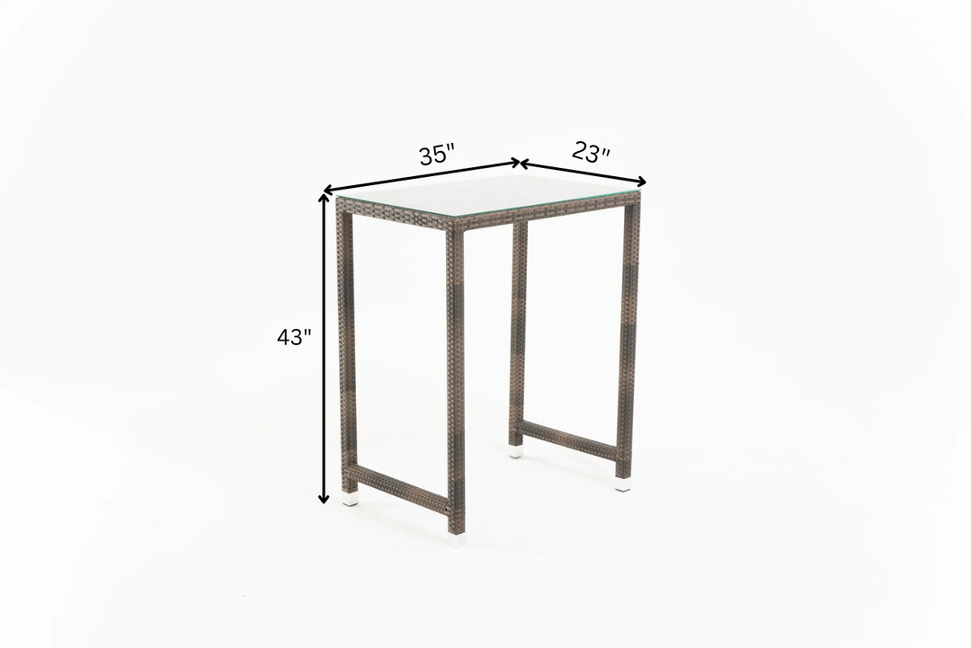 Sauceda Outdoor Patio Bar Sets 2 Chairs and 1 Table (Brown)