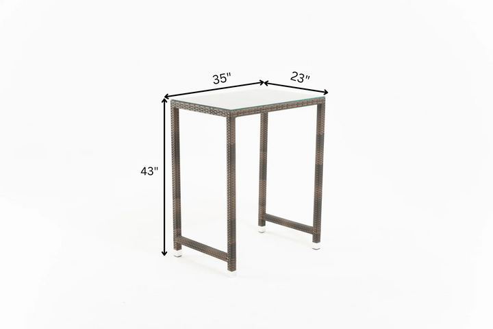 Cea Outdoor Patio Bar Sets 4 Chairs and 1 Table (Brown)