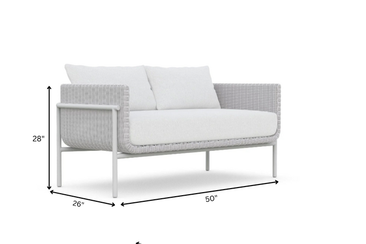 Kreios Outdoor Garden Balcony Sofa Set 2 Seater, 2 Single seater and 1 Center Table With 1 Side Table Set (White)