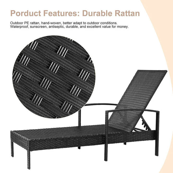 Baxter Outdoor Swimming Poolside Lounger (Black)