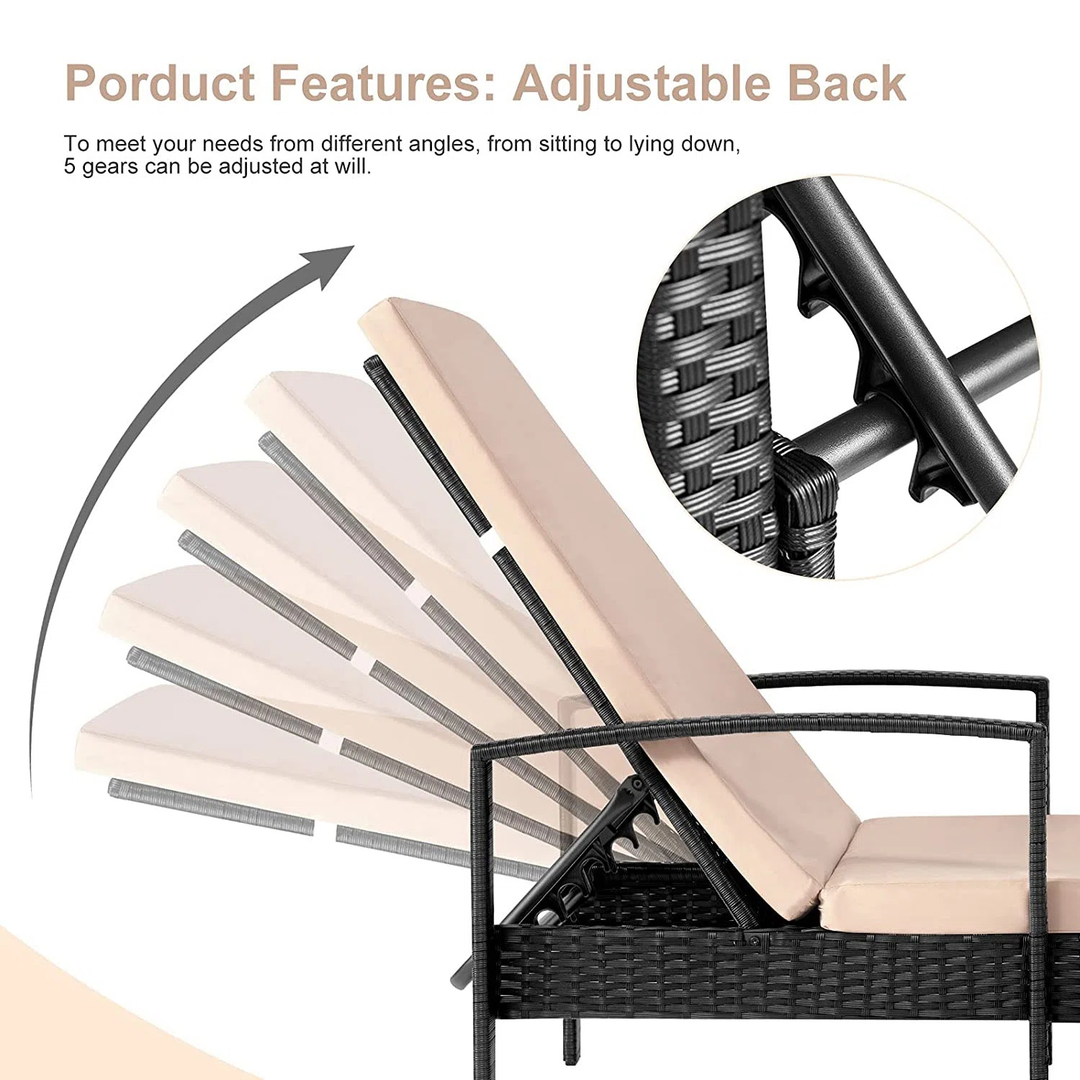 Baxter Outdoor Swimming Poolside Lounger (Black)