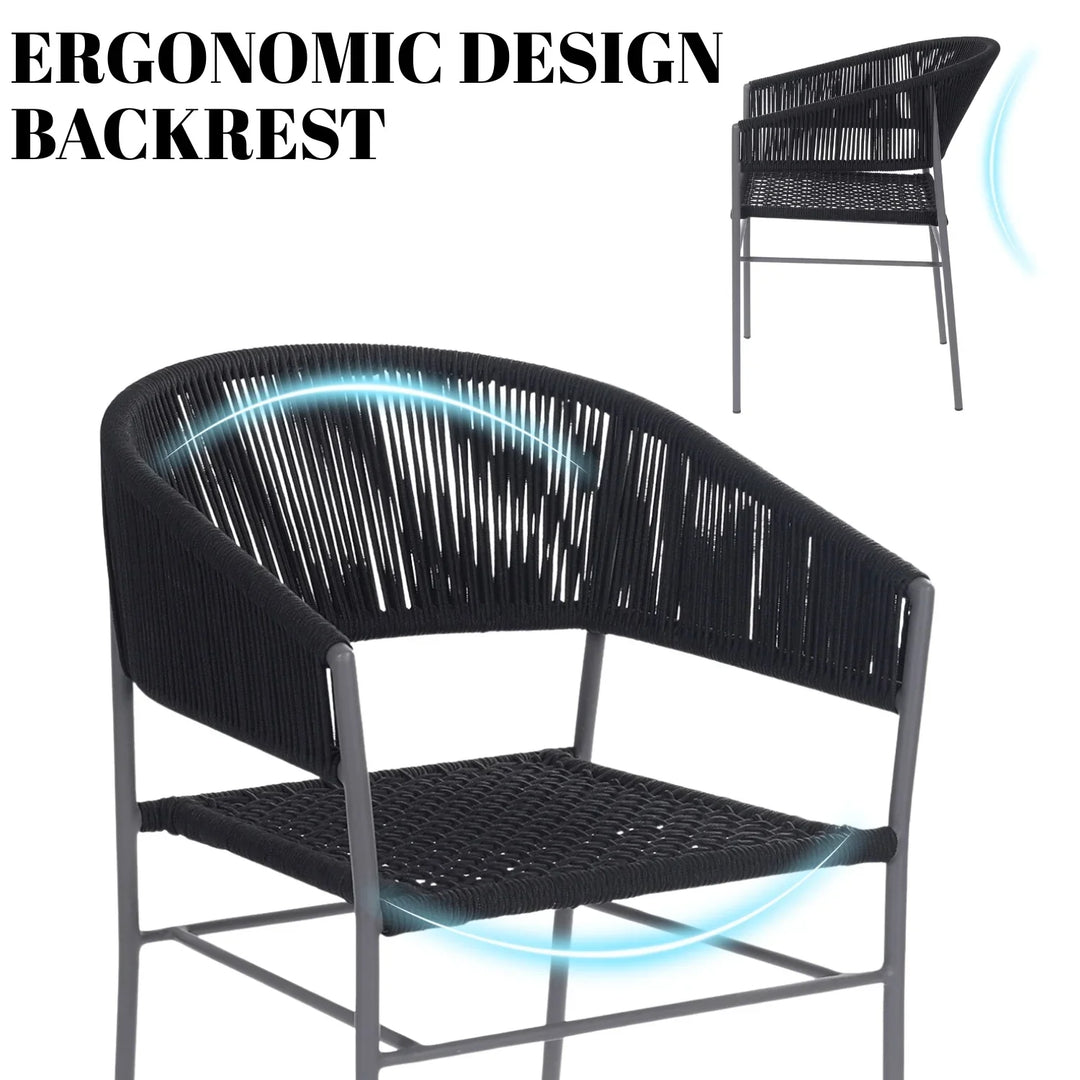 Magdalena 3-Piece Grey Rope Outdoor Patio Set