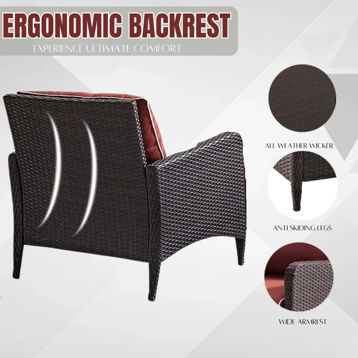 Gitali Outdoor 4 Piece Patio Wicker Furniture Set