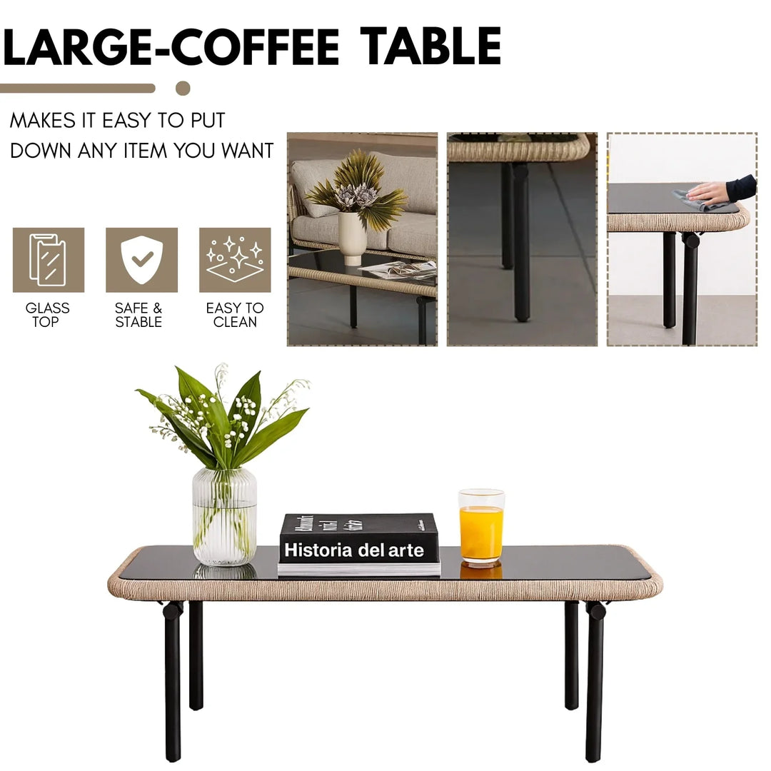 Tapasya Outdoor 4-Piece Rope Conversation Sofa Set