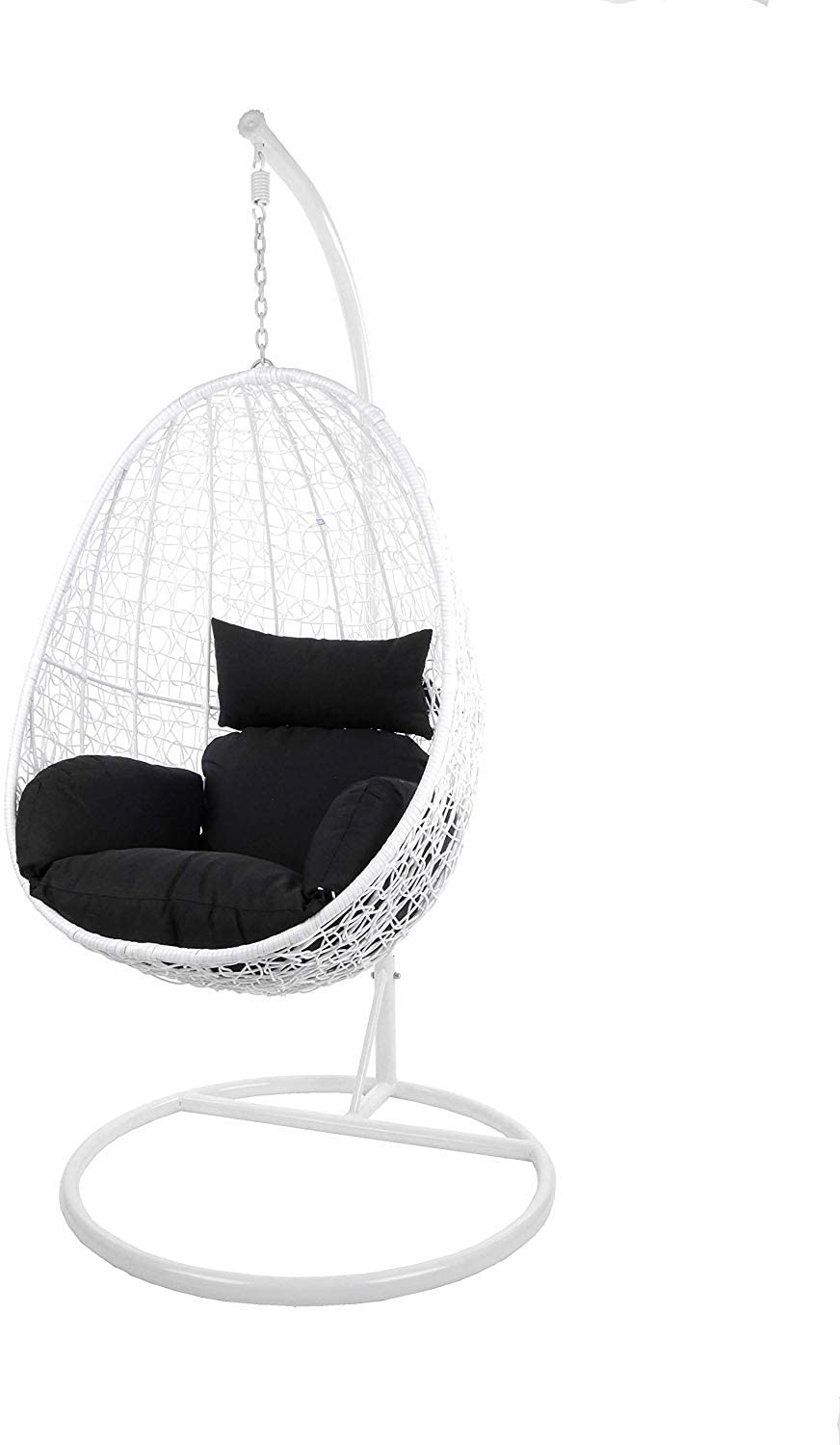 Giulietta Single Seater Hanging Swing With Stand For Balcony , Garden Swing (White)