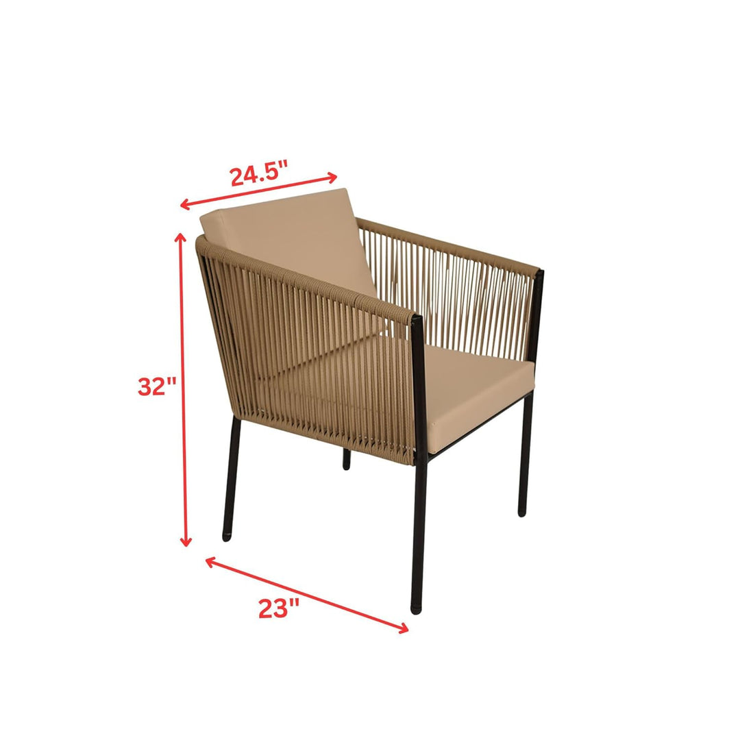 Parna Outdoor Garden Balcony Sofa Set 2 Seater , 2 Single Seater 1 Center Table Set Braided and Rope