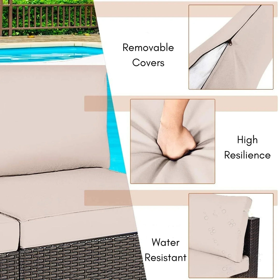 Zaina 2-Piece Outdoor Wicker Armless Sofa