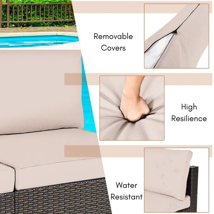 Zaina 2-Piece Outdoor Wicker Armless Sofa