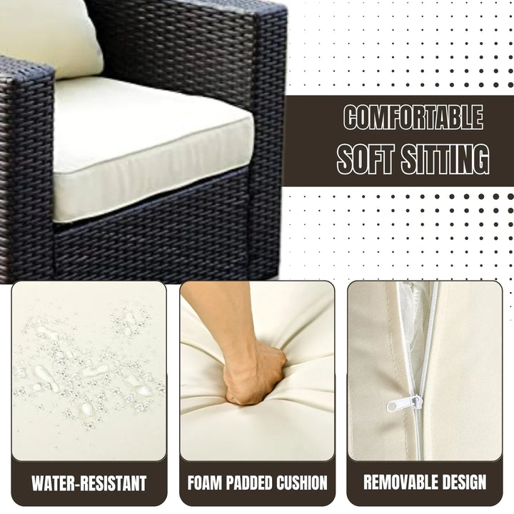 Yashvi 1-Piece Outdoor Wicker Single Seater Sofa