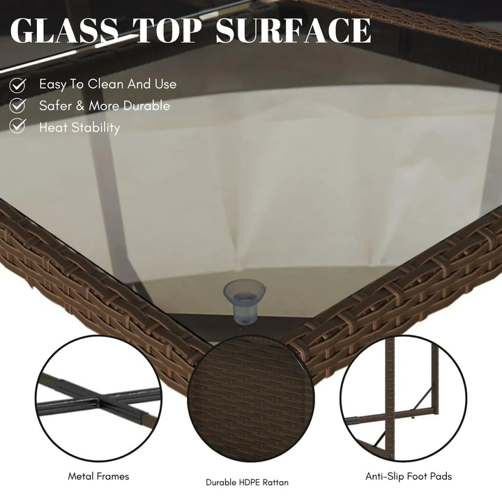 Marit Outdoor Rattan Wicker Dinning Set 9-Piece