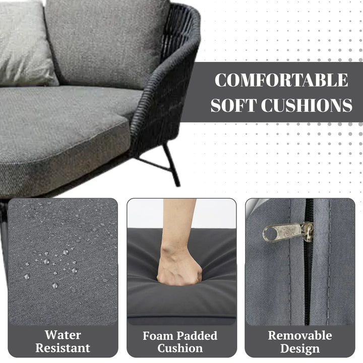 Outdoor Rope Patio Single Seater Daybed All Weather Furniture