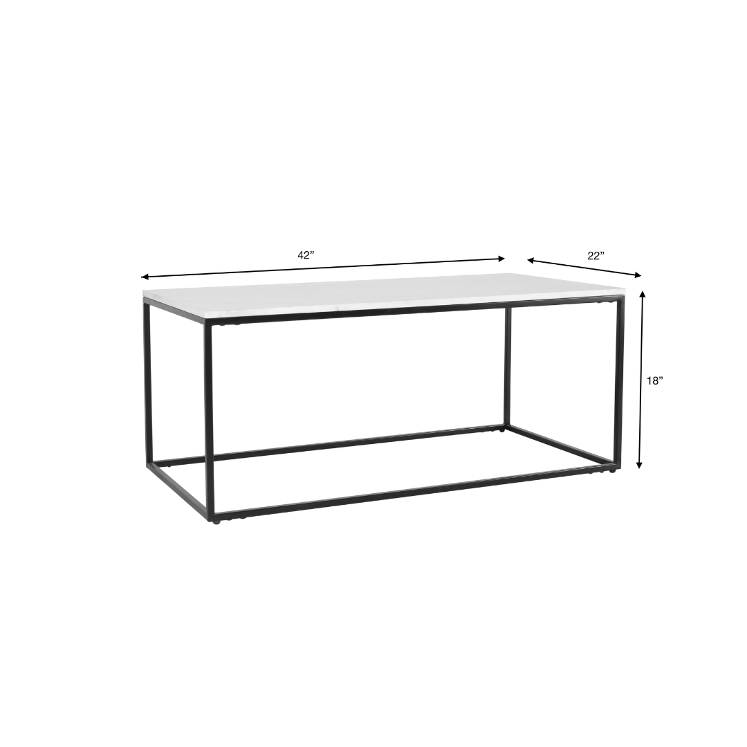 Windsor Marble Coffee Table In Gold Finish