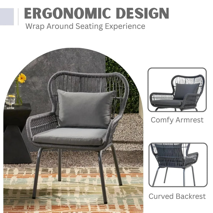 Marguerite Outdoor Patio Garden 3 Piece All Weather Resistant Furniture Set