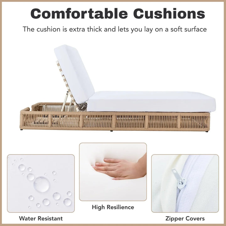 Qamar Outdoor All-Weather Rope Lounger with Cushions