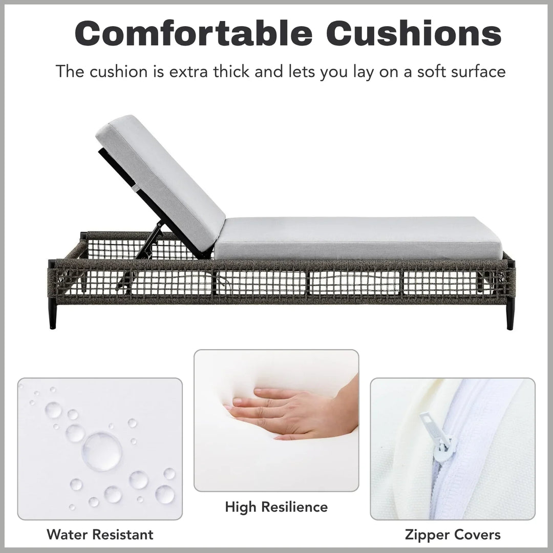 Najwa Outdoor All-Weather Rope Lounger with Cushions