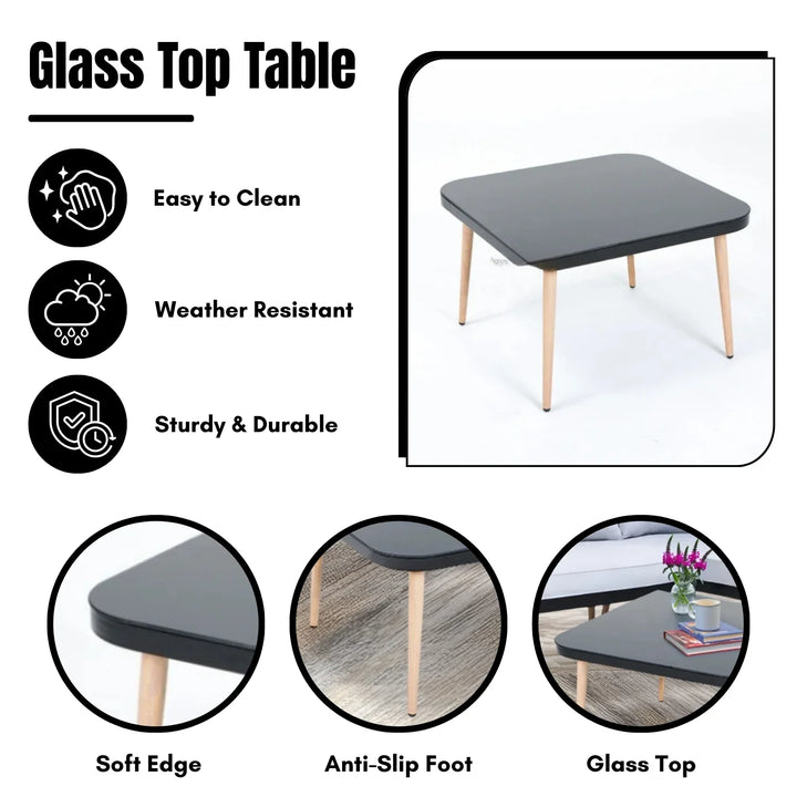 Kinsley L-Shape 5 Seater Outdoor Patio Rope Conversation Set with Table