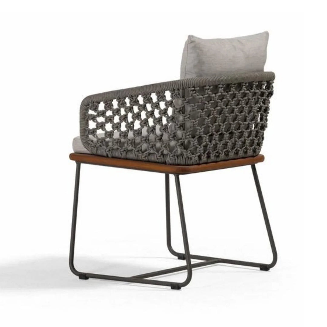 Grillo Outdoor Patio Seating Set 2 Chairs Set Braid & Rope(Grey)