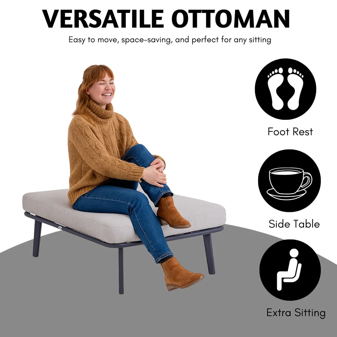 Lumi 2-Piece Outdoor Rope Loveseat Sofa With Ottoman