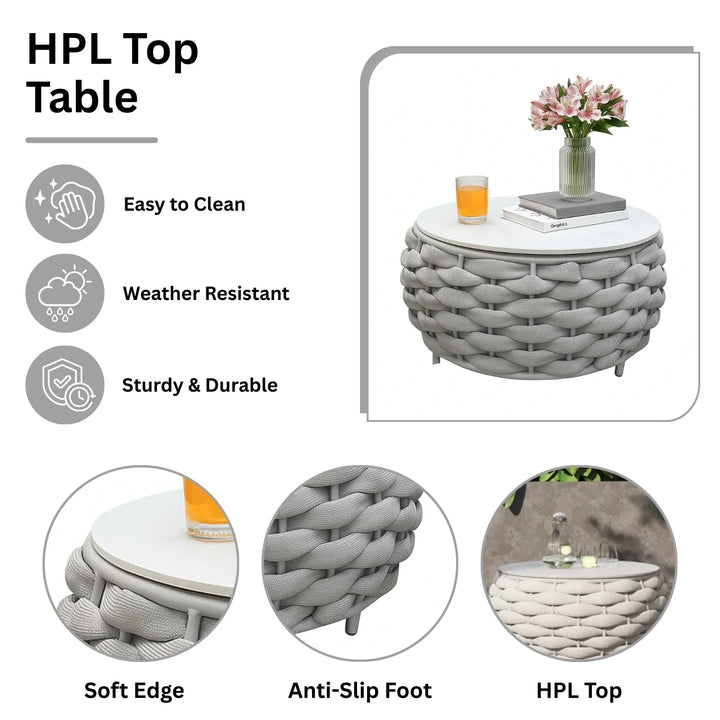 Minami Nest Shape 3-Piece Hand-Woven Rope Patio Set