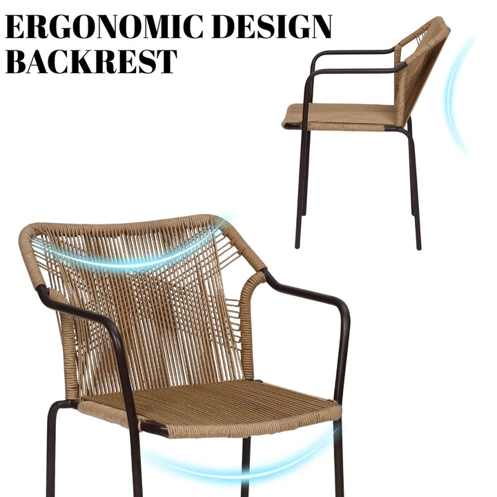 Rania 3-Piece Outdoor Beige Rope Patio Set