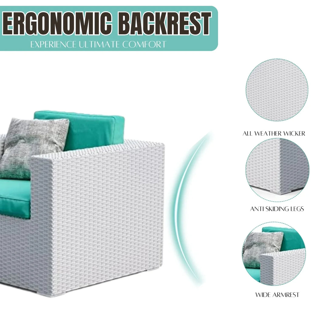 Tanvi 1-Piece Outdoor Wicker Single Seater Sofa