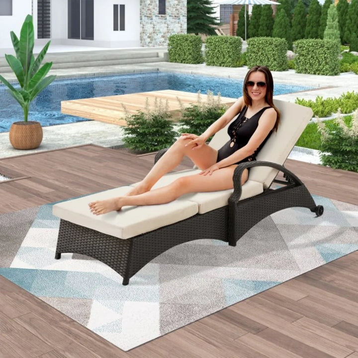 Bushra Outdoor All-Weather Wicker Lounger