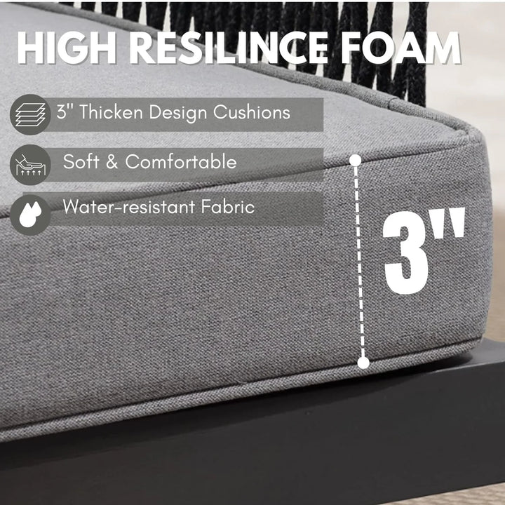 Indira Outdoor 4 Seater Rope Conversation Sofa Set