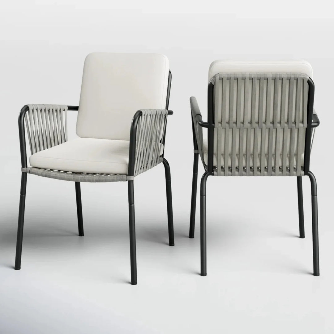 Sakshi 2-Piece Outdoor Rope Patio Dining Chairs