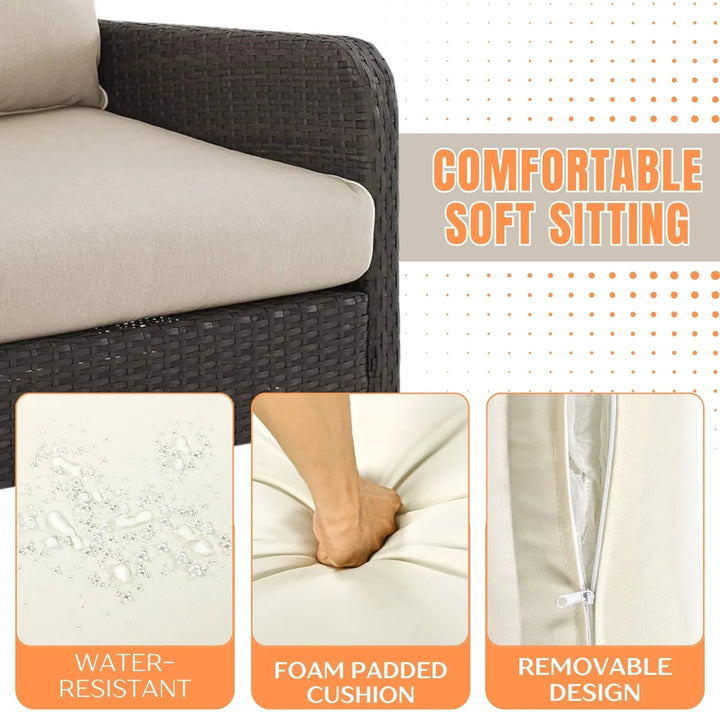 Esmeray Outdoor Wicker Single Seater Loveseat Sofa