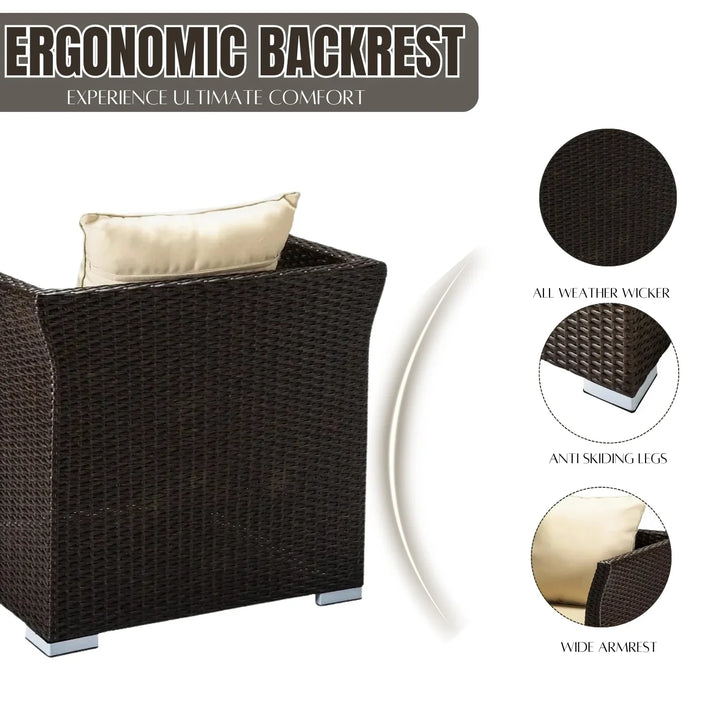 Inas Outdoor All-Weather Wicker Single Seater Sofa