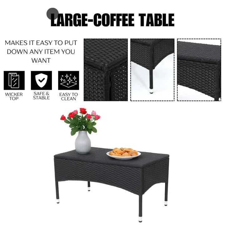 Quinn 2-Piece Outdoor Rattan Wicker Loveseat Sofa