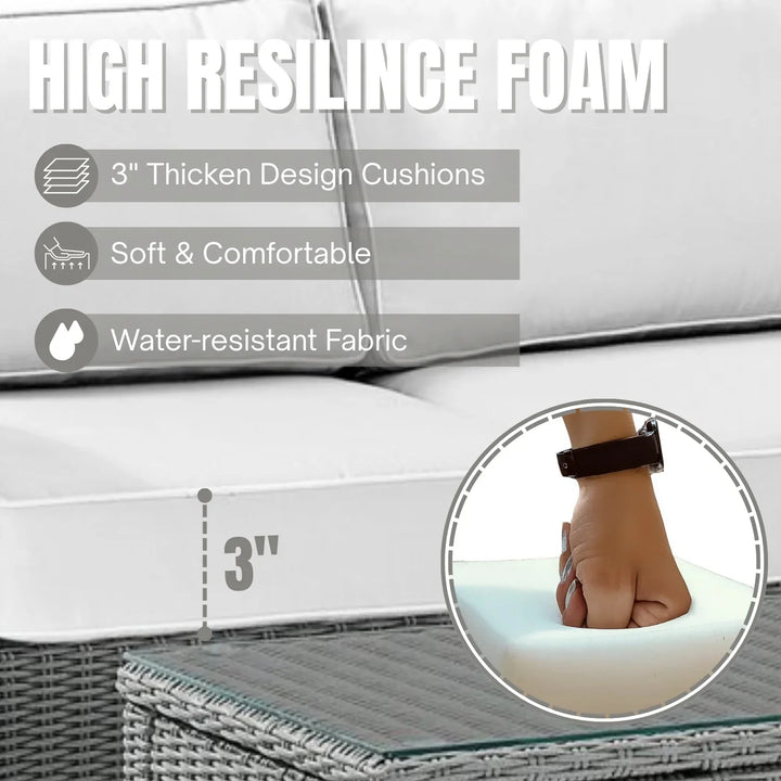 Scarlett 4 Pieces Patio Furniture Set, Outdoor Sectional Sofa