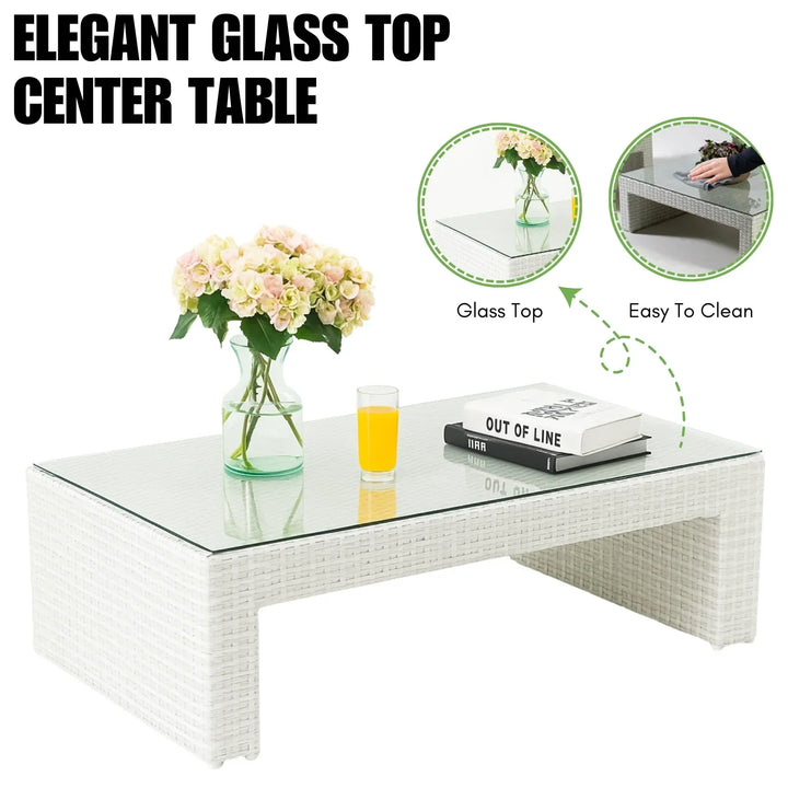 Pilar 4-Piece Outdoor Rattan Wicker Patio Sofa Set