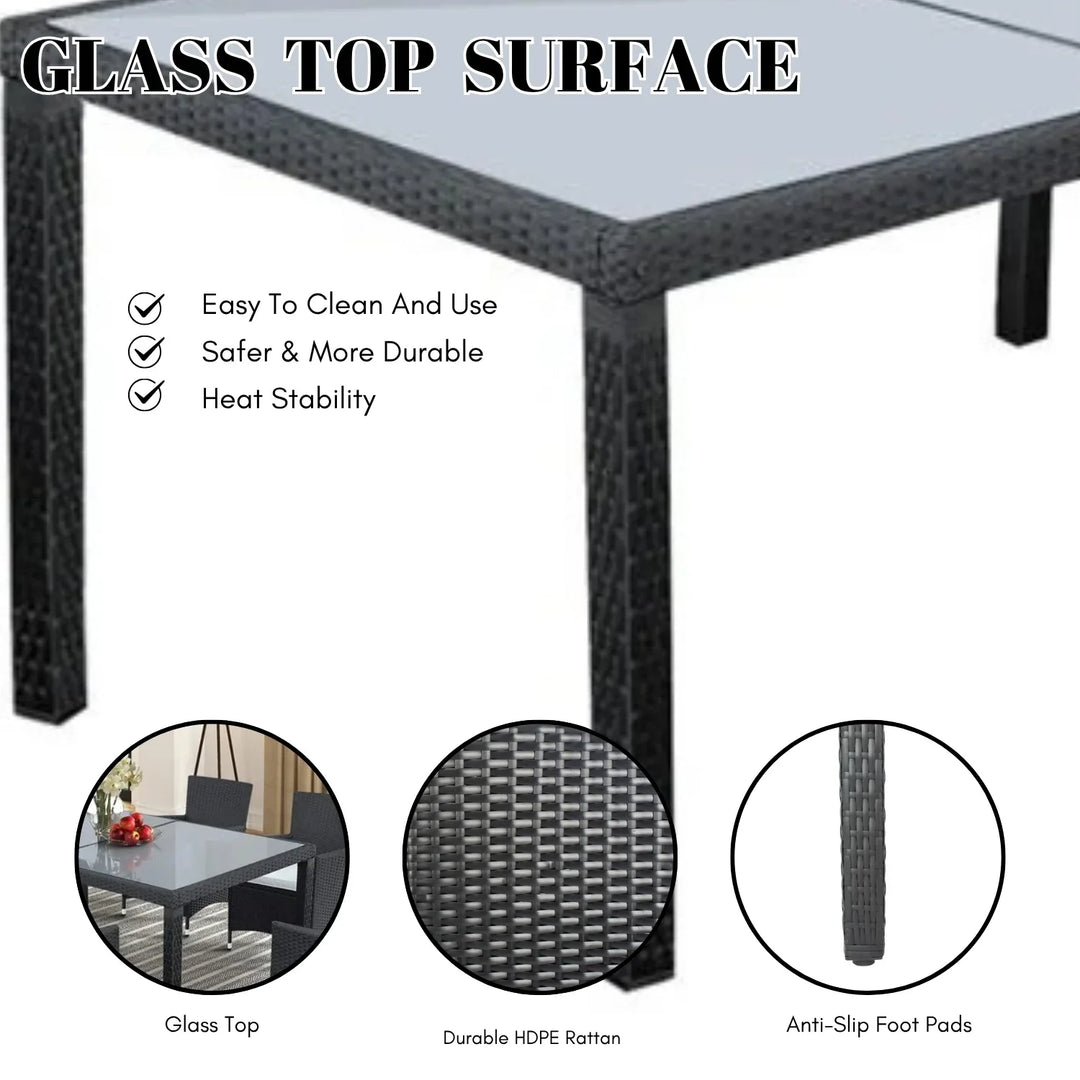 Zahara 7-Piece Outdoor Rattan Wicker Dinning Table Set