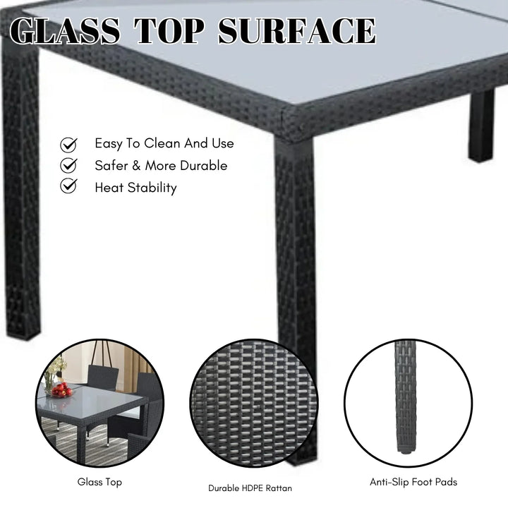 Zahara 7-Piece Outdoor Rattan Wicker Dinning Table Set