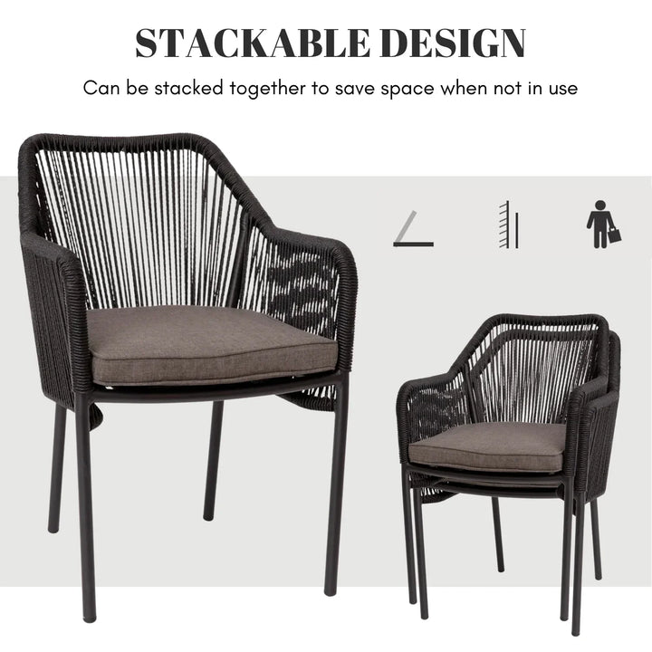 Magnolia 2-Piece Outdoor Rope Patio Dining Chairs