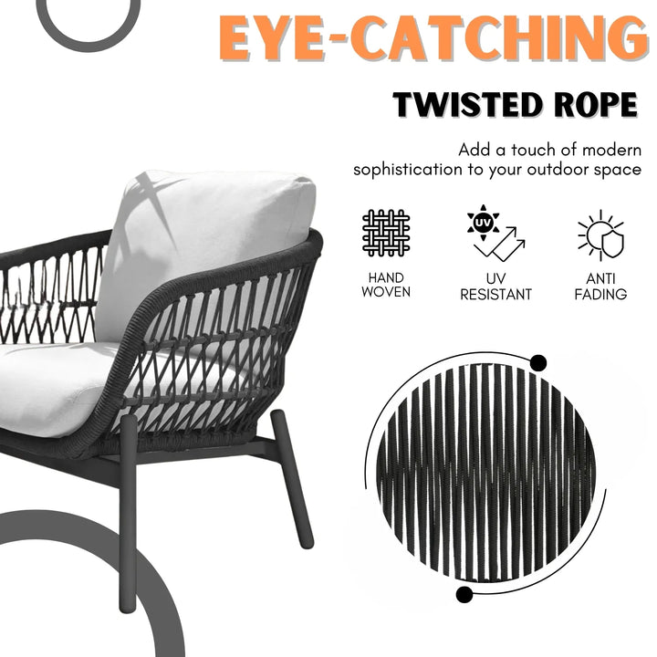 Maitreyi Outdoor 4 Seater Rope Conversation Sofa Set