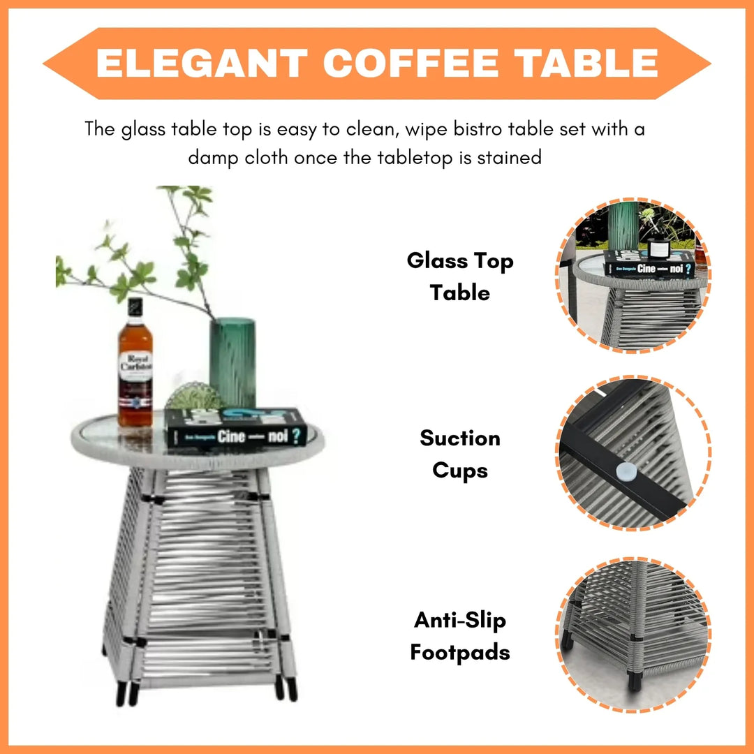 Everleigh Outdoor Rope 3-Piece Patio Set