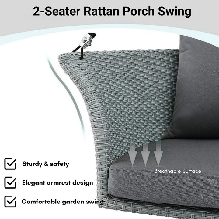 Chidinma Outdoor Rattan Wicker Hanging Swing Chair with Cushion