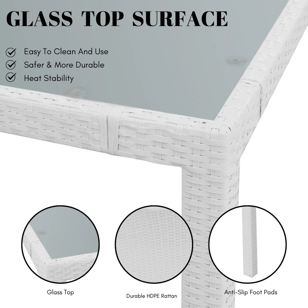 Seraphina 9-Piece Outdoor Rattan Wicker Dinning Table Set