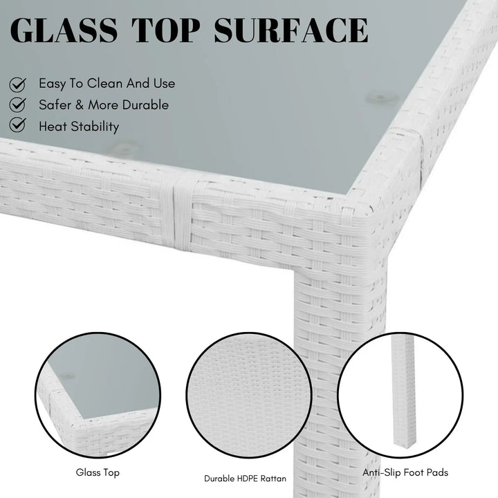 Seraphina 9-Piece Outdoor Rattan Wicker Dinning Table Set