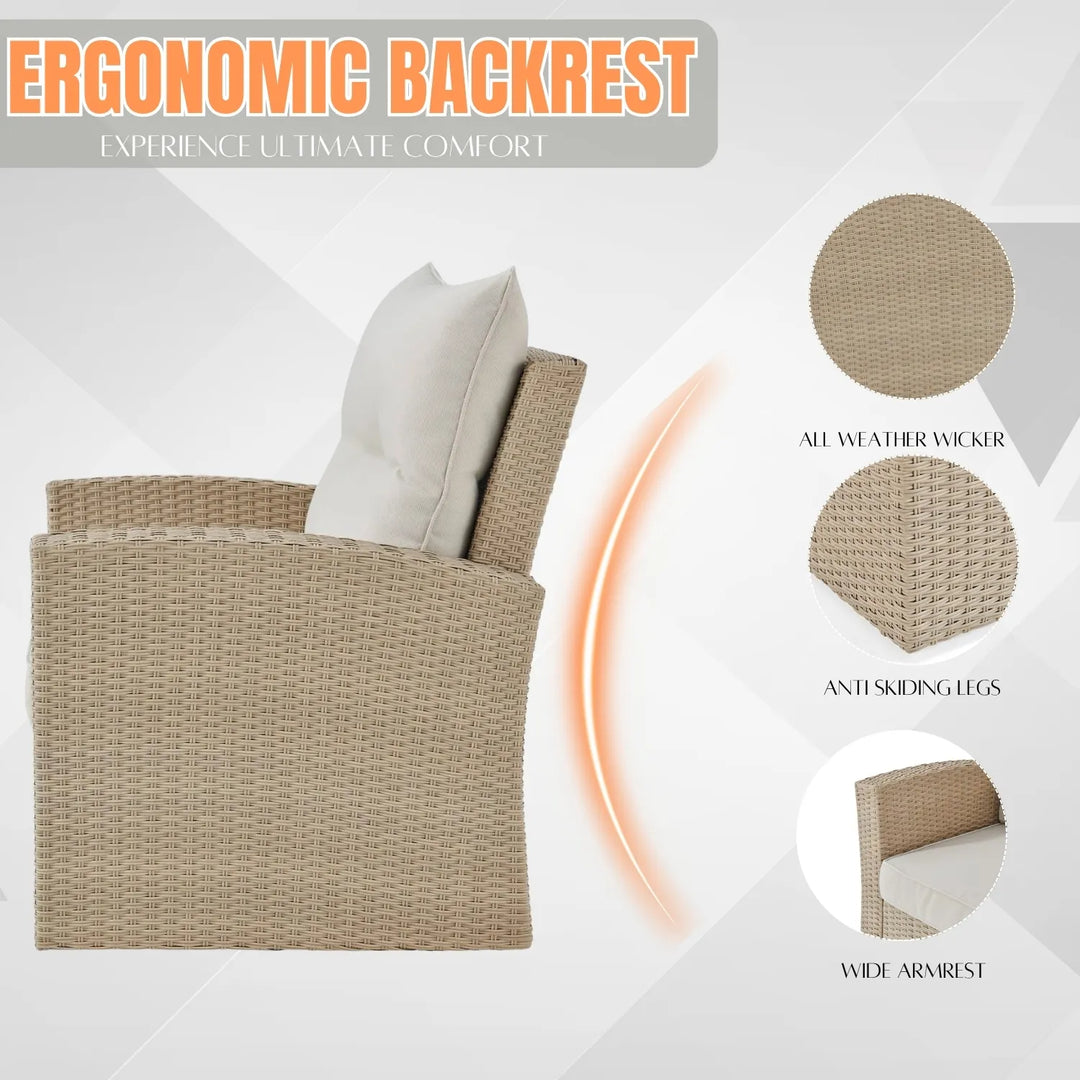 Gisla Outdoor Rattan Wicker 4-Piece Patio Sofa Set