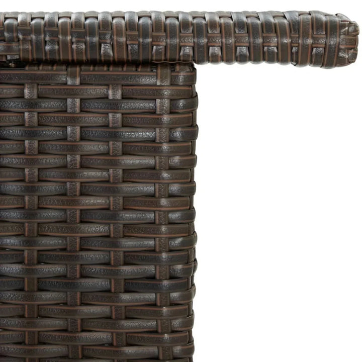 Herminia Outdoor Rattan Wicker Bar Table With a High-Top Design & Integrated Storage Shelf