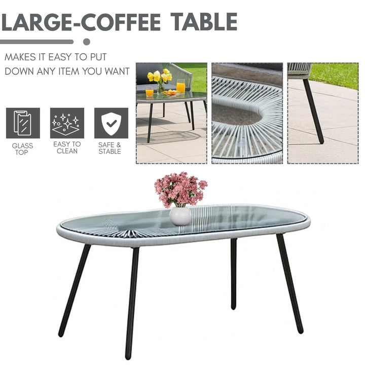 Juhi Outdoor 4 Seater Rope Conversation Sofa Set