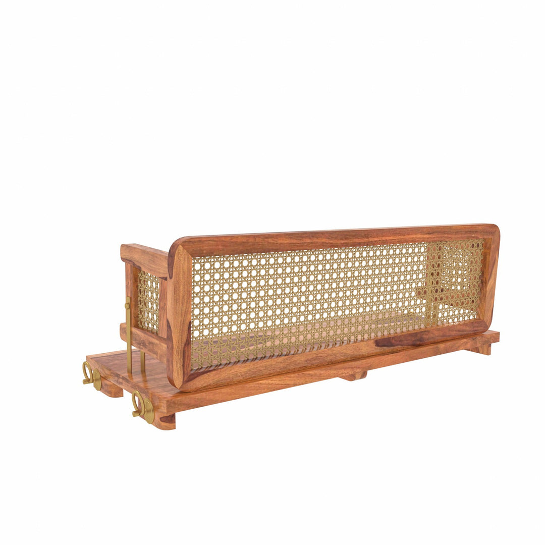 Maira Classic Reversible Cane Back Wooden Handmade Swing for Home