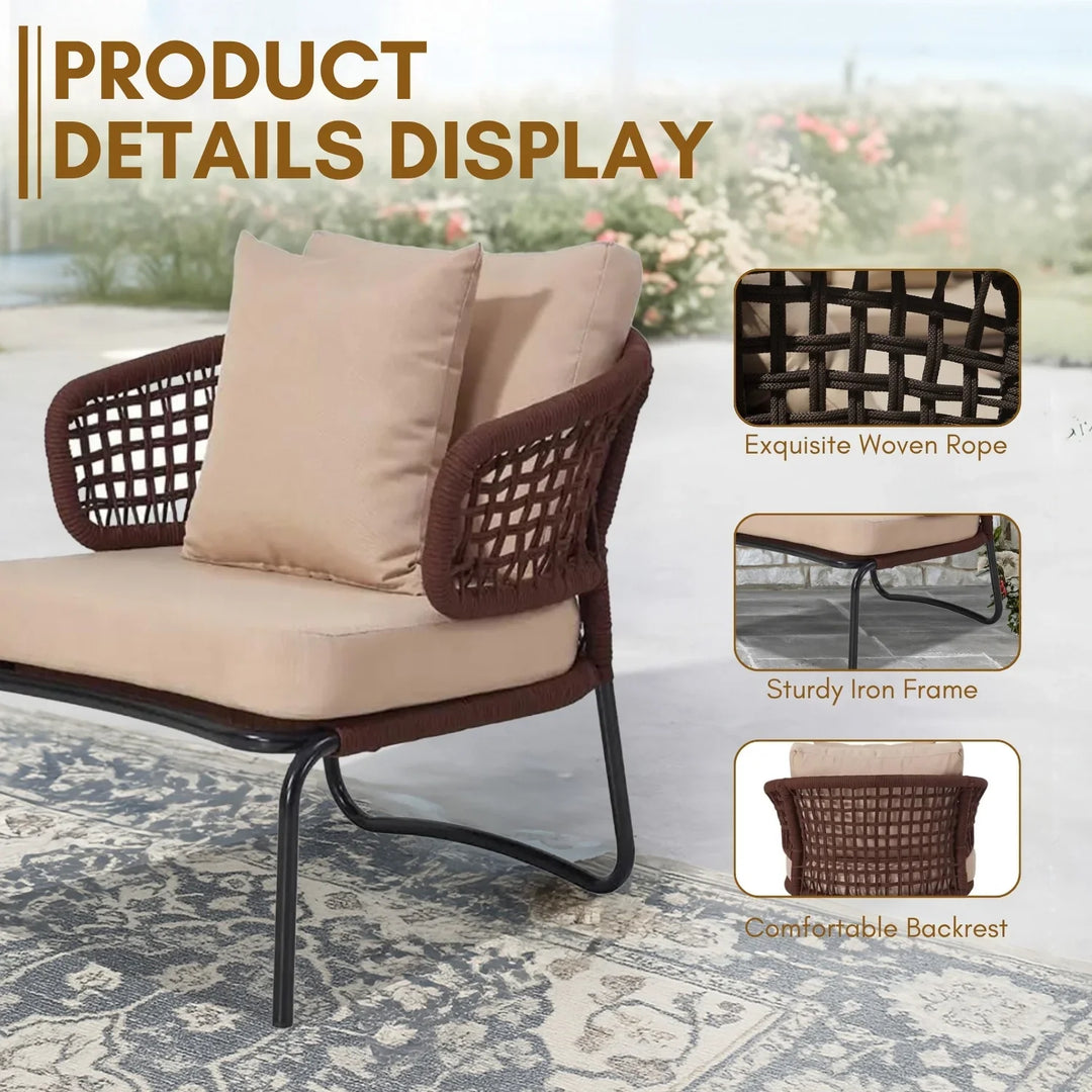 Jivika Outdoor 5 Seater Rope Conversation Sofa Set