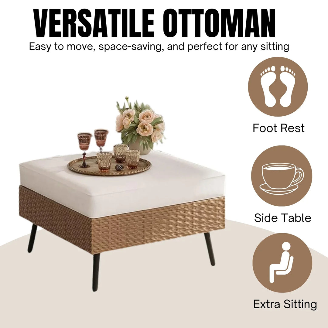 Johanna Outdoor Rattan Wicker 6-Seater Sofa Set