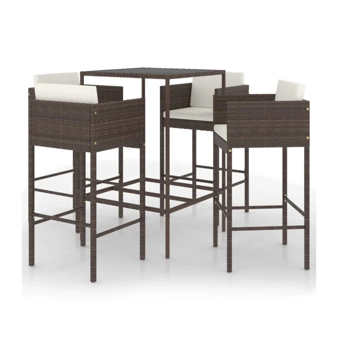 Nami 5-Piece Outdoor Rattan Wicker Bar Set