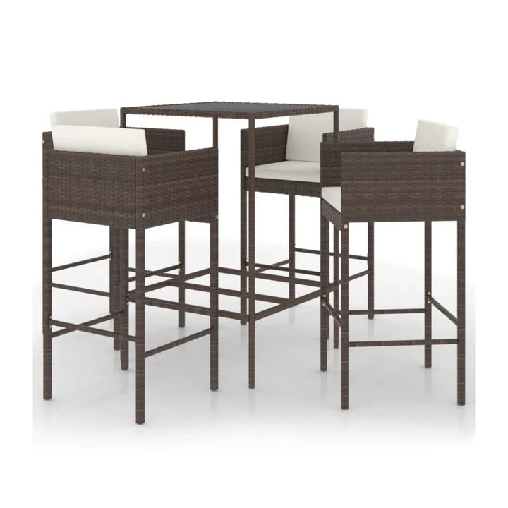 Nami 5-Piece Outdoor Rattan Wicker Bar Set