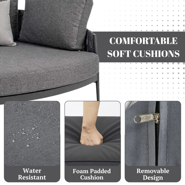 Ophelie Outdoor Patio Rope Daybed for Garden